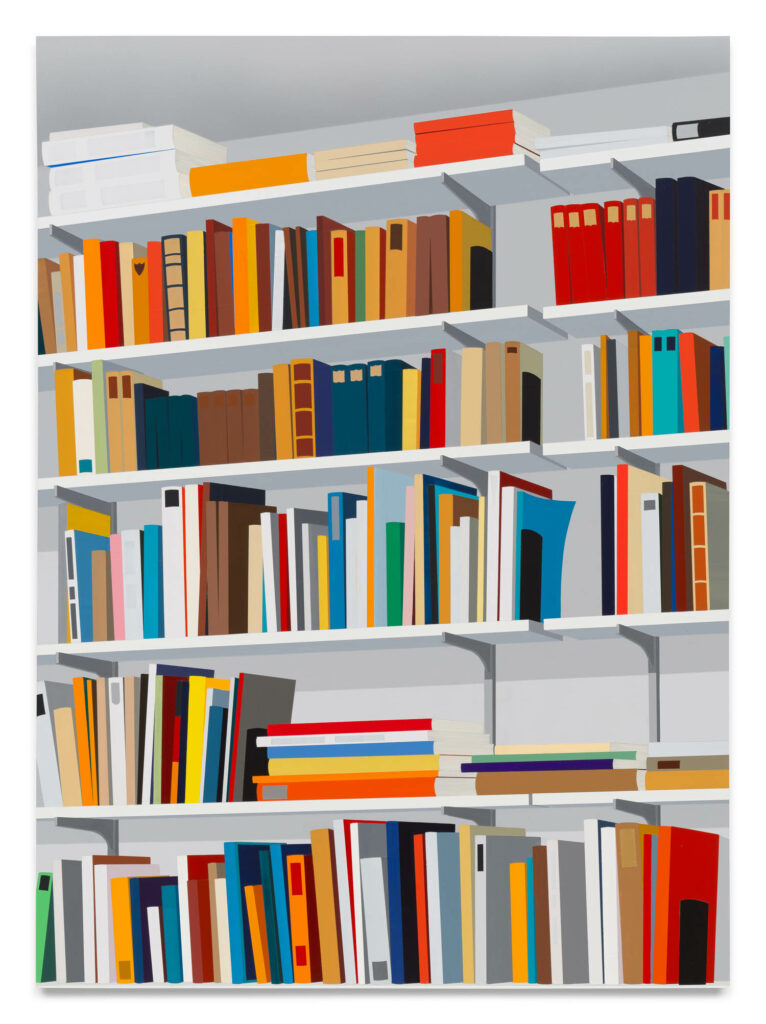 bookshelf full of multiple books