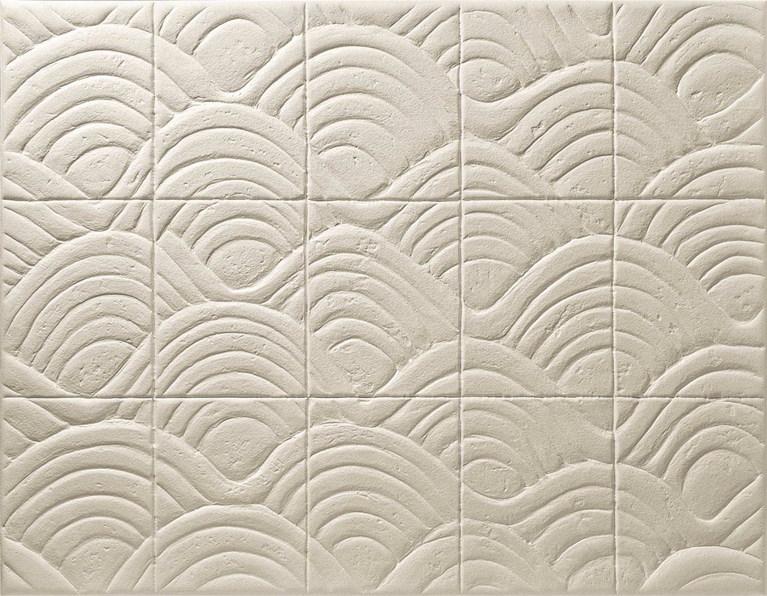a wave-like pattern on a cream tile