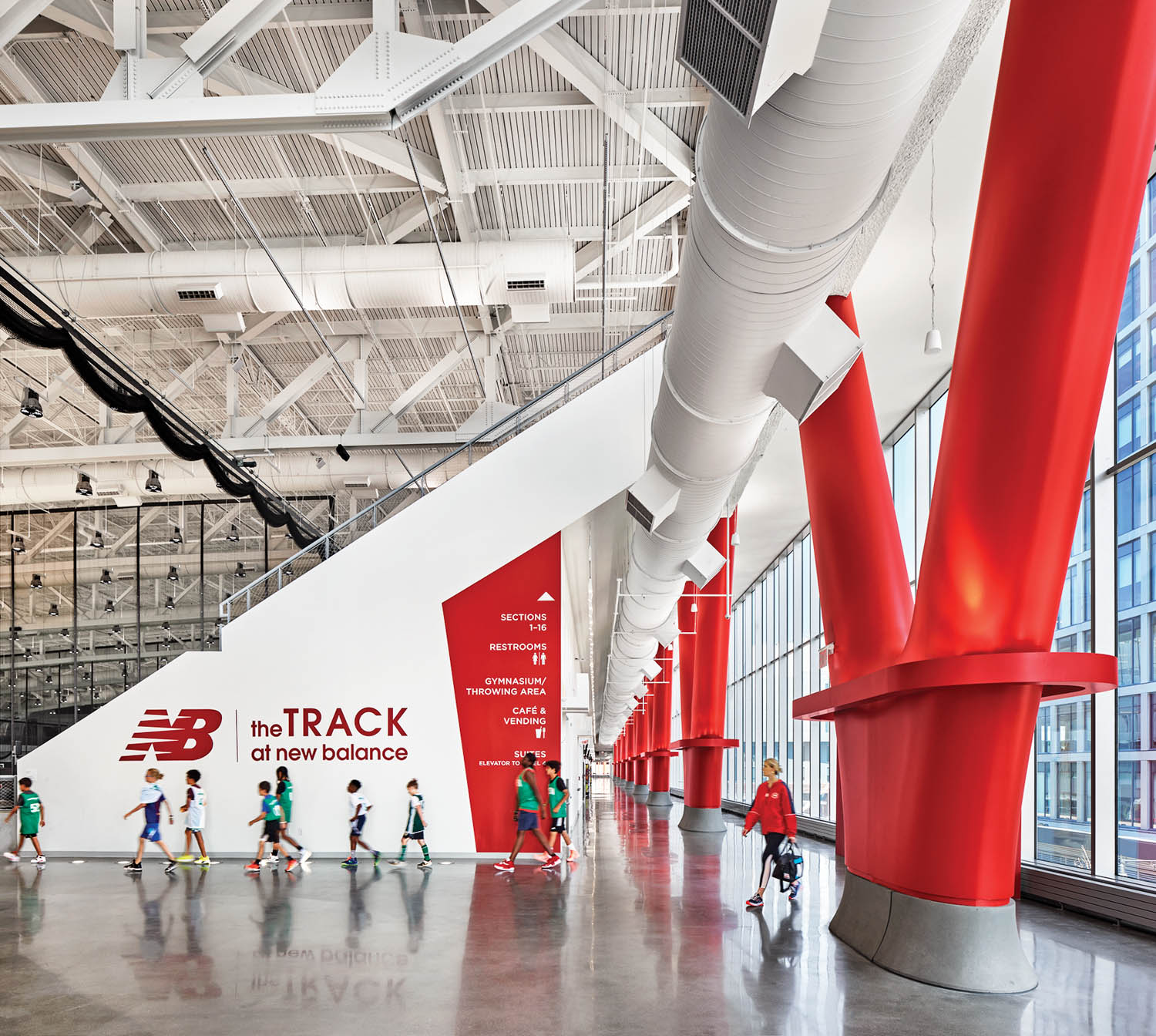 inside of the lobby of the race track building