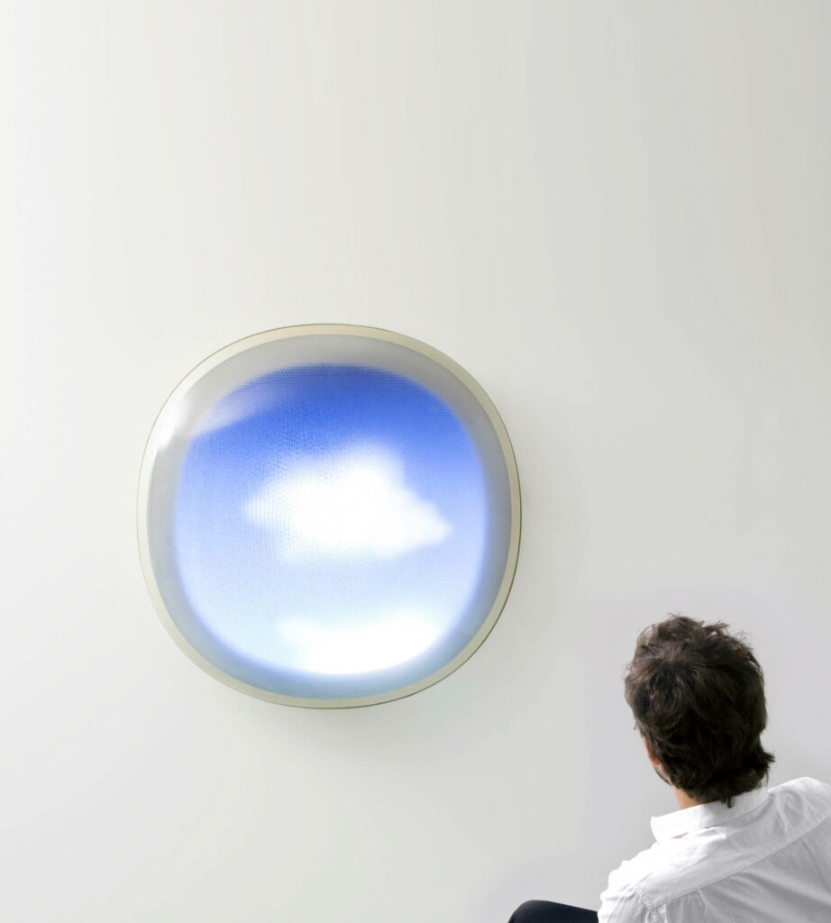 circular window staring at the sky