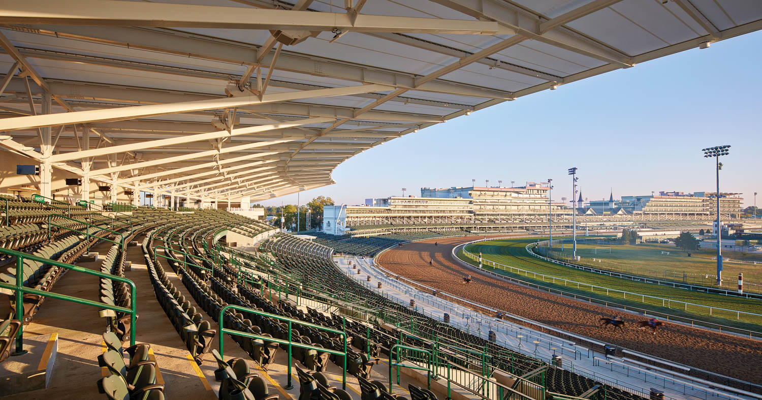 outdoor seating of the racehorse stadium